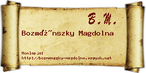Bozmánszky Magdolna névjegykártya