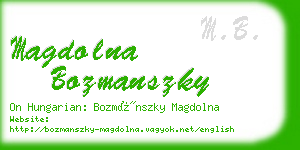 magdolna bozmanszky business card